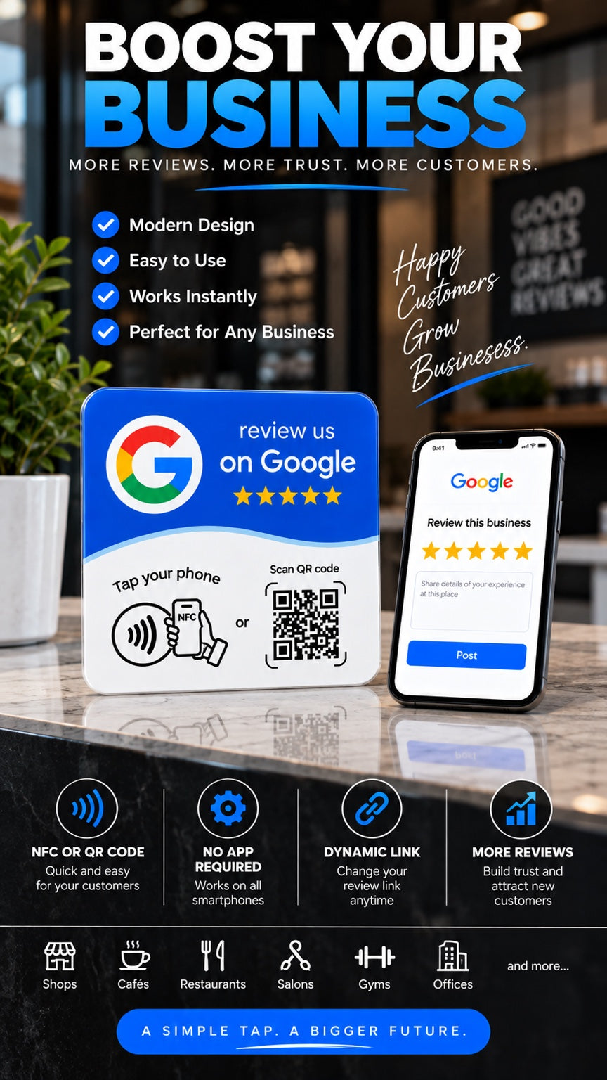 Premium Google NFC Review Card